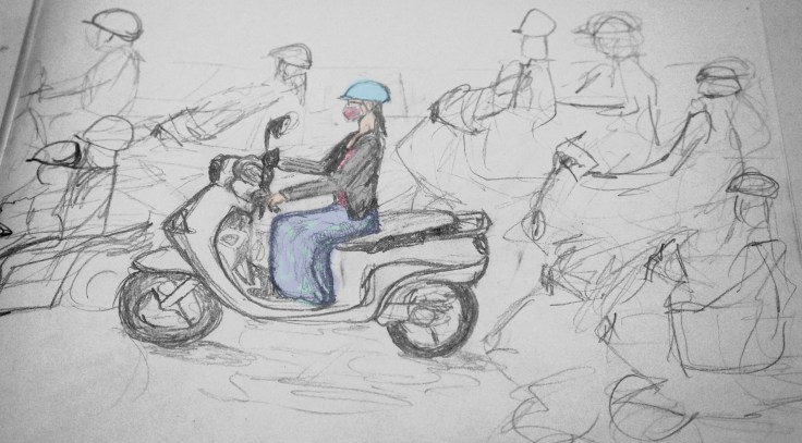 She stood out in the middle of the traffic, so why not.