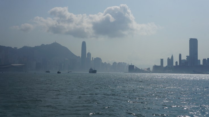 The view from the ferry. That's both the IFC and the ICC.