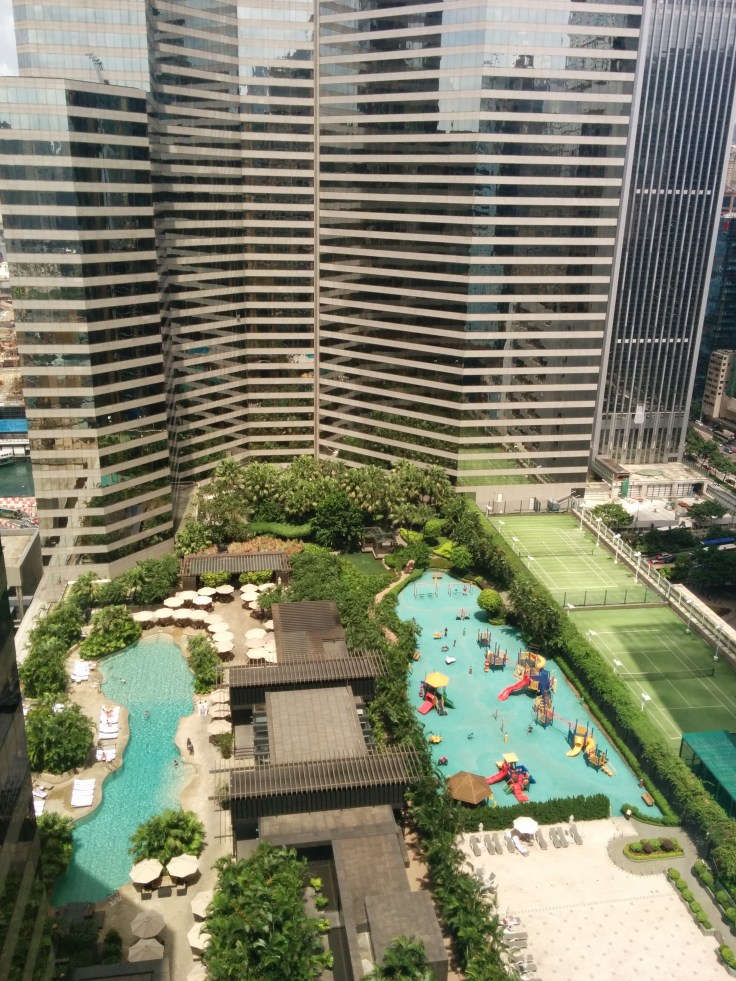 Tennis courts and playground are part of the Dynasty Club